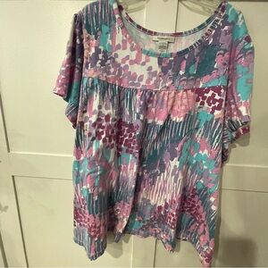Roaman's Multicolor Short Sleeve Top.   (#23)